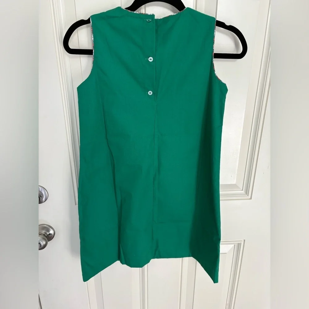 Annie Apron Dress Kiawah Kelly Green with Merritt Park Plaid Bow NWT Size 14